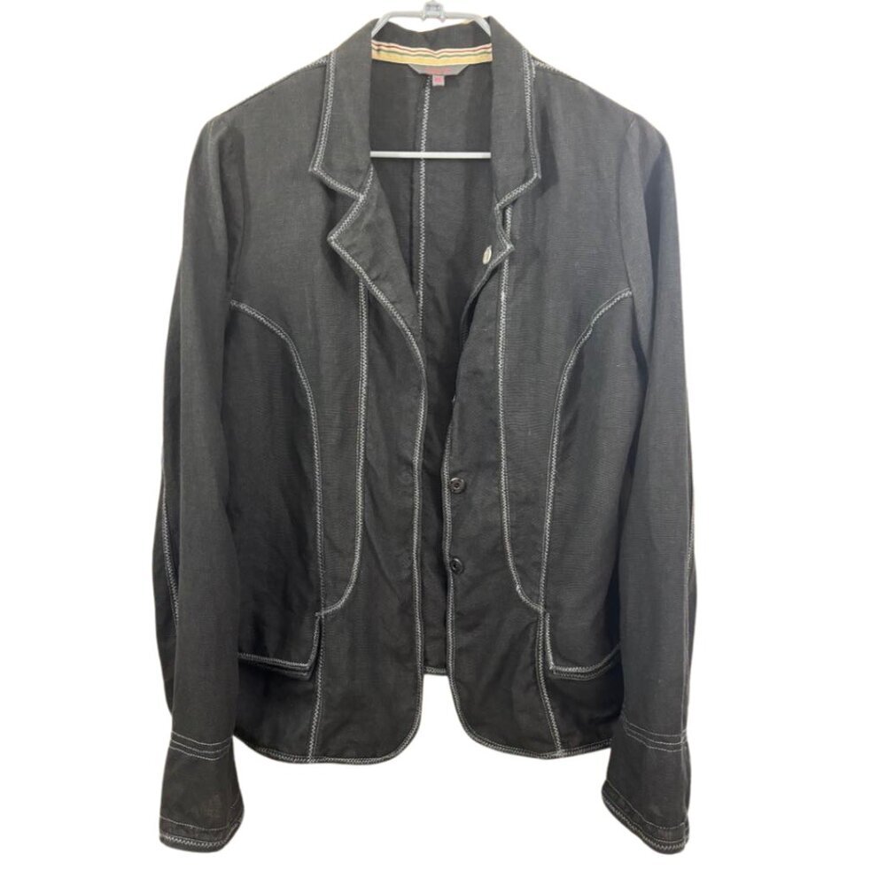 Solola Women's Black Linen Blazer – Size 40 (Approx US M)